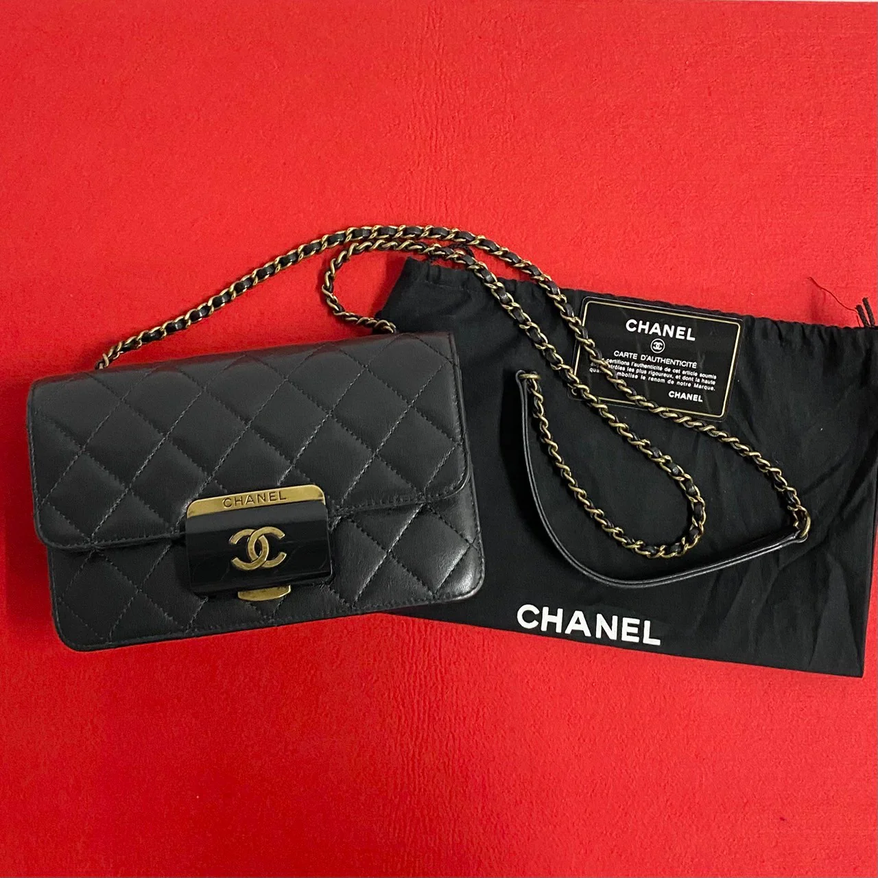 Chanel Lambskin Matelasse Coco Mark Chain Shoulder Bag