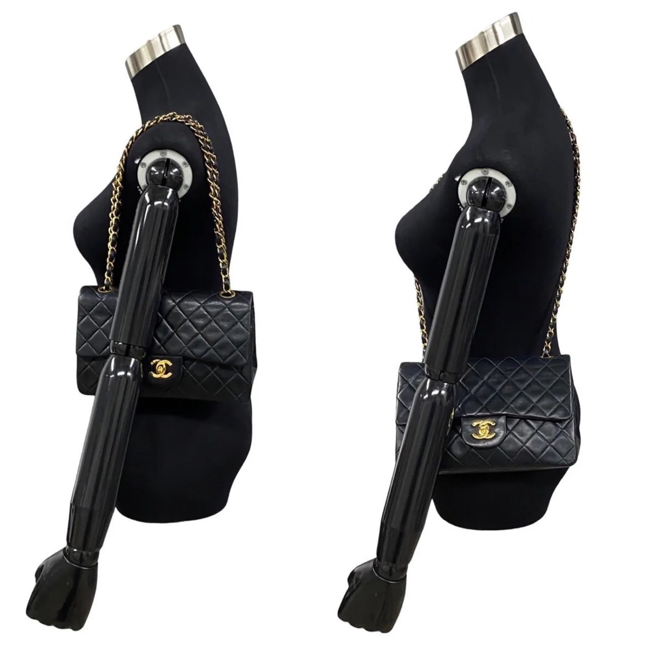 Chanel Lambskin Double Flap Shoulder Bag