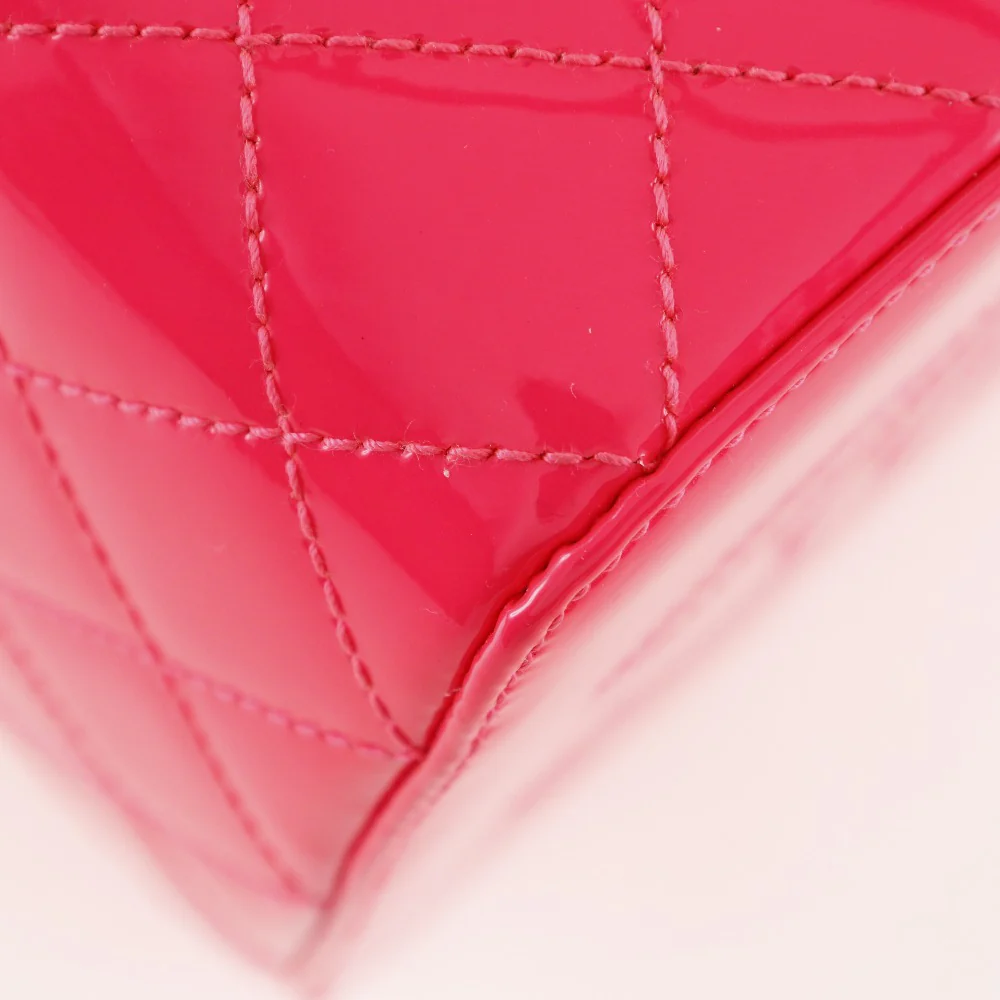 Chanel Vanity Handbag Patent Leather Pink
