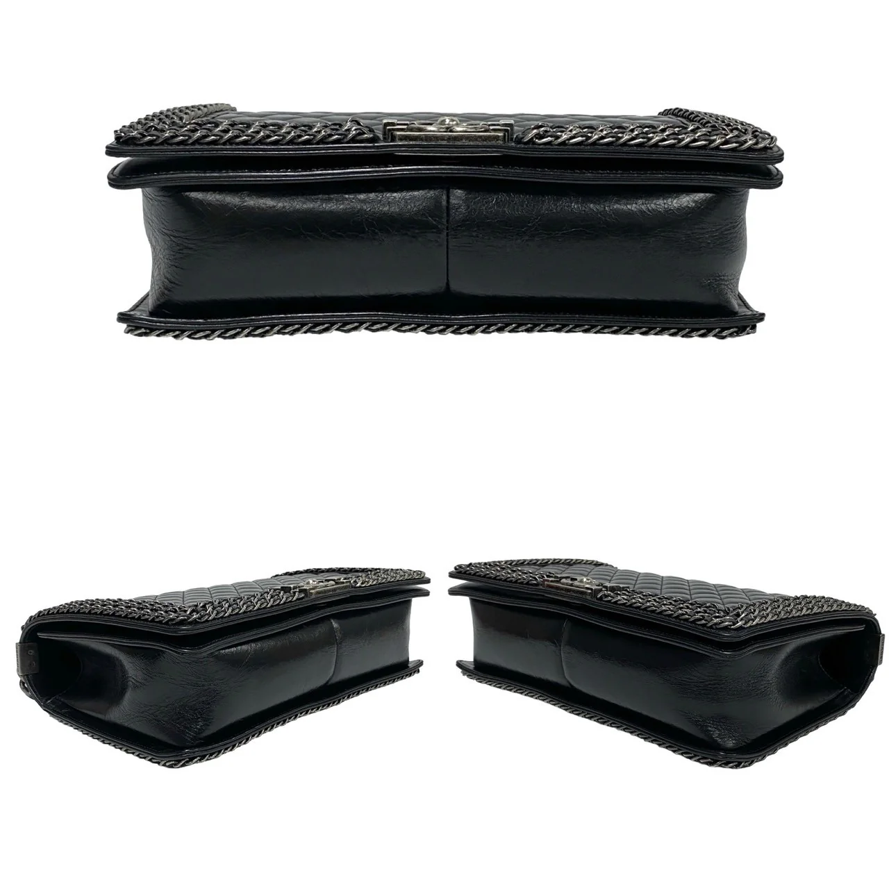 Chanel Boy Leather Chain Shoulder Bag