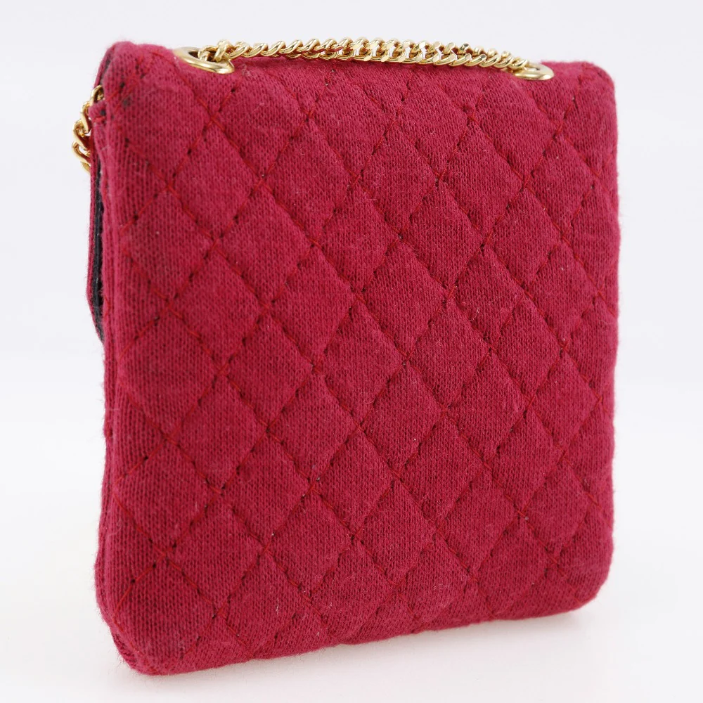Chanel Cotton Chain Pouch Shoulder Bag