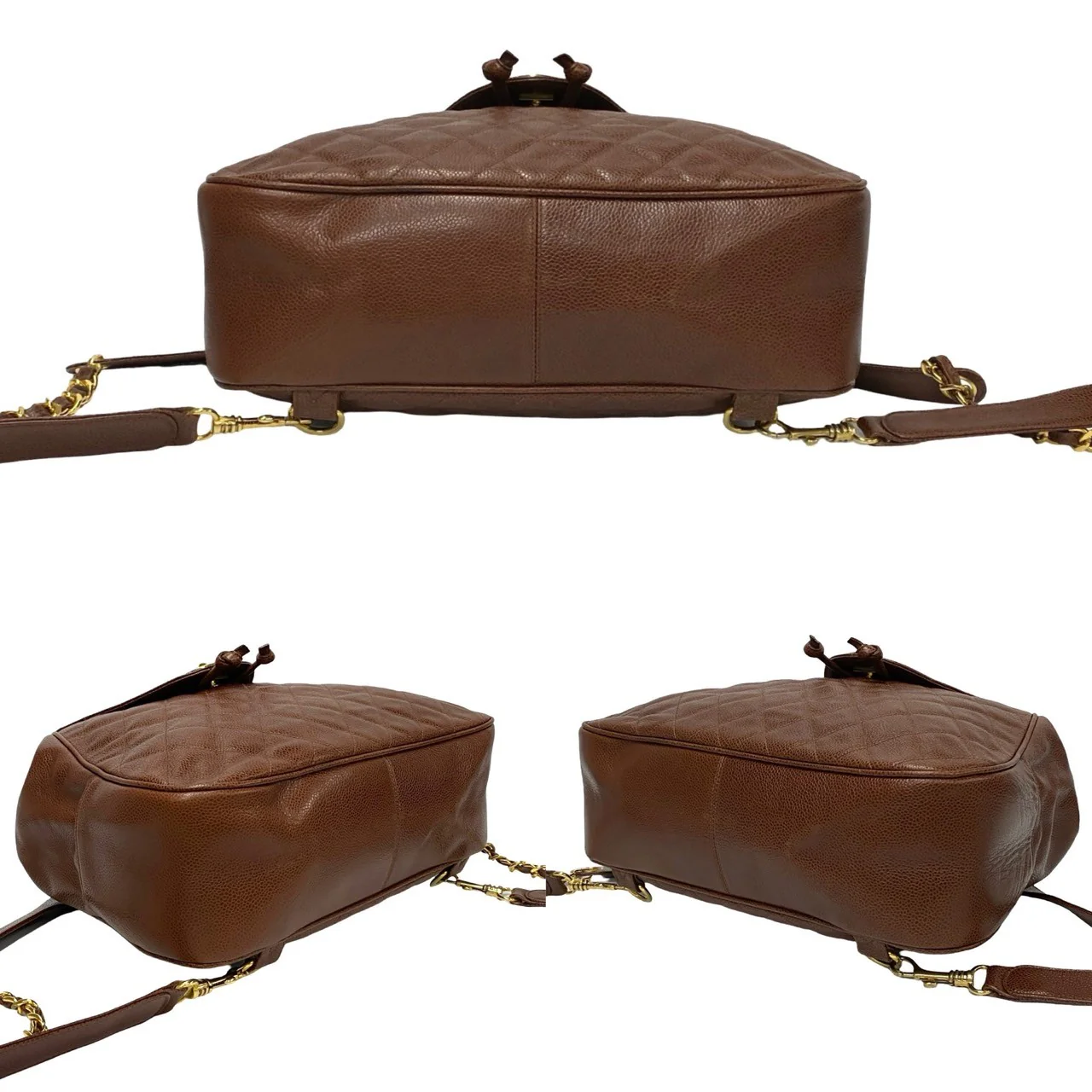 Chanel Caviar Leather Backpack Brown