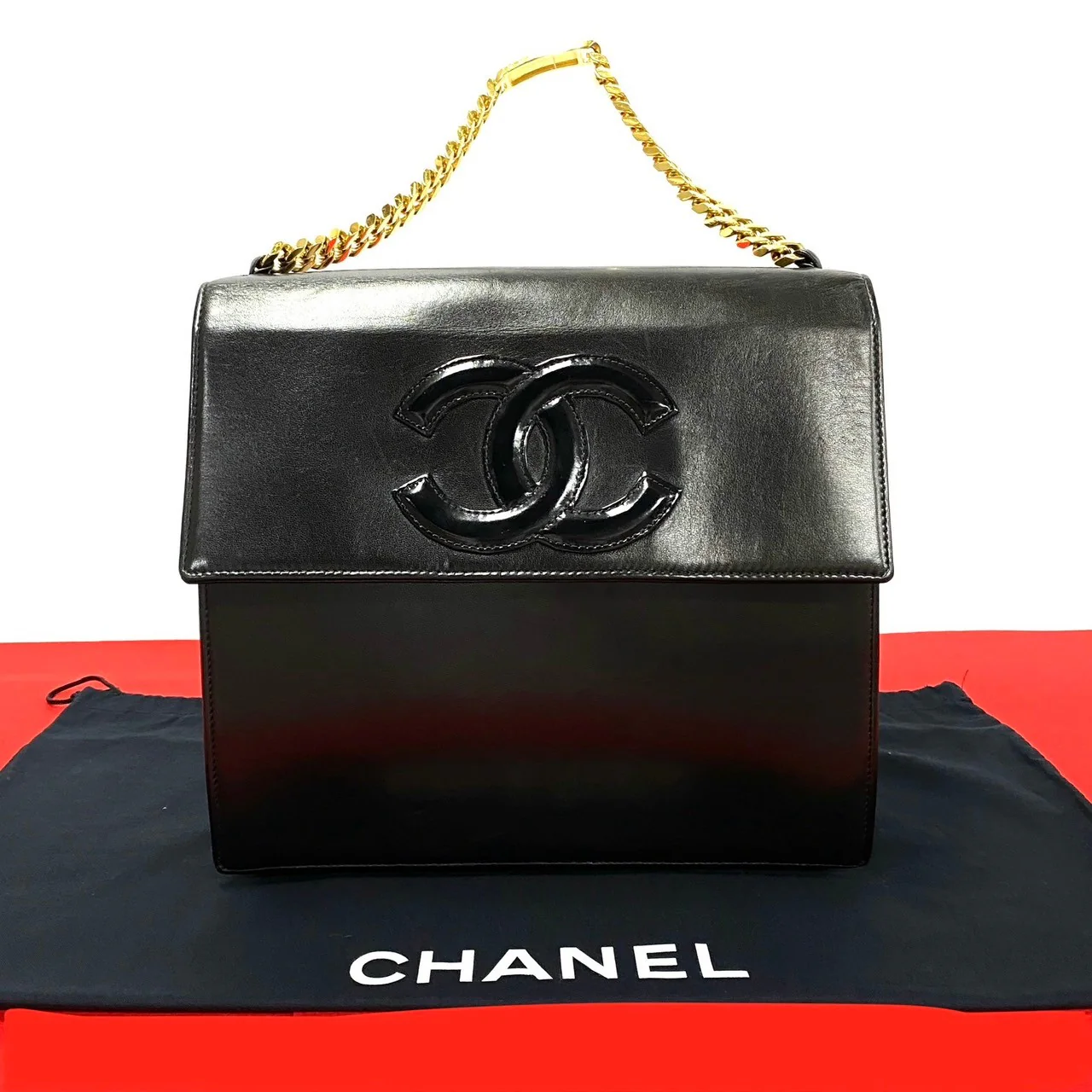 Chanel Vintage Lambskin Leather Chain Handbag