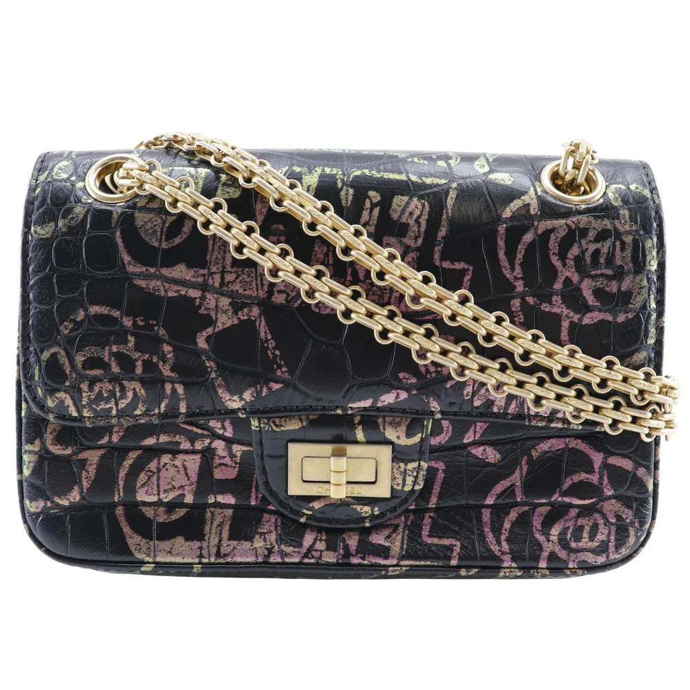Chanel 2.55 Graffiti Embossed Leather Shoulder Bag