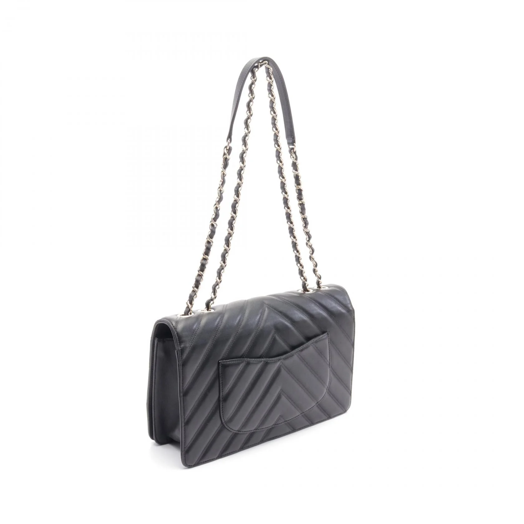 Chanel Chevron V-Stitch Lambskin Shoulder Bag