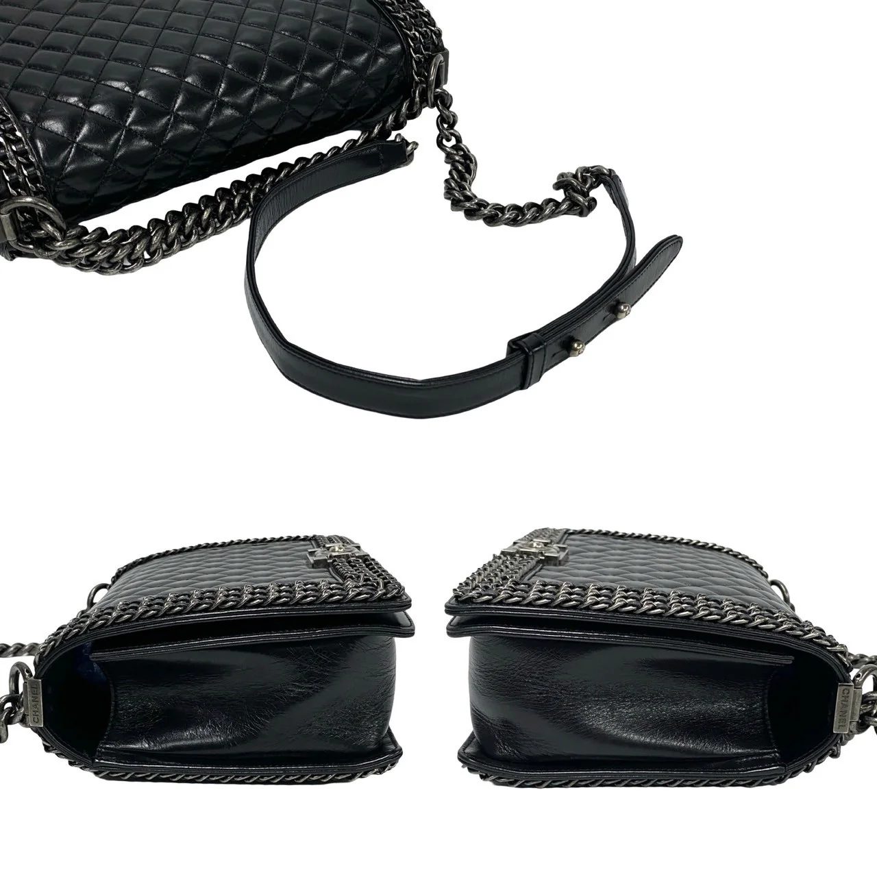 Chanel Boy Leather Chain Shoulder Bag