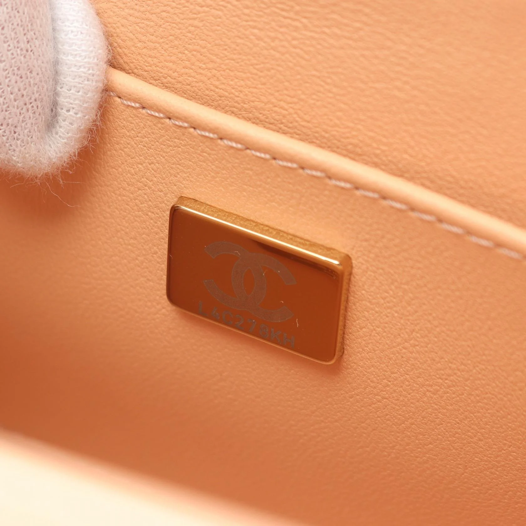 Chanel Matelasse Top Handle Shoulder Bag Fabric Leather