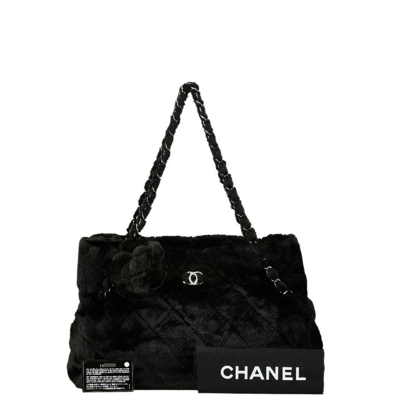 Chanel Camellia Chain Tote Bag Black