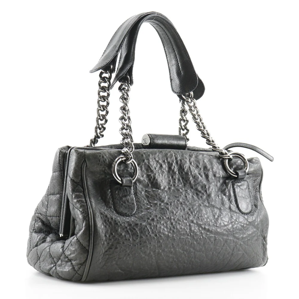 Chanel Leather Chain Tote Bag
