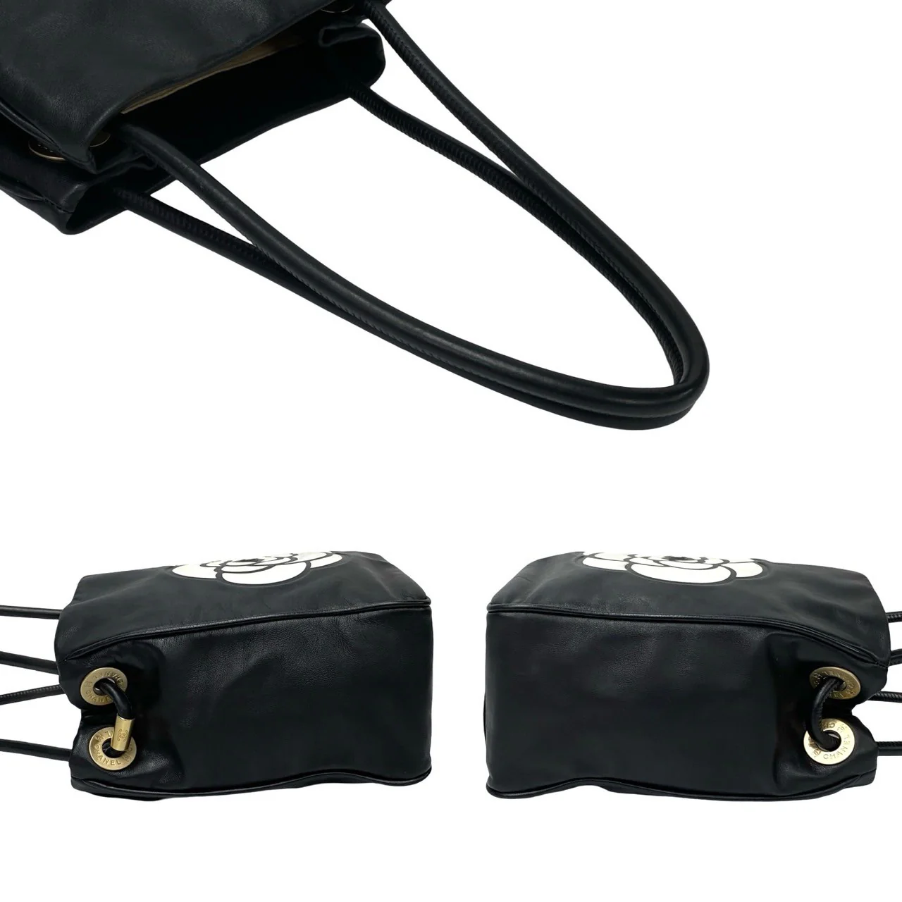 Chanel Camellia Logo Lambskin Tote Bag
