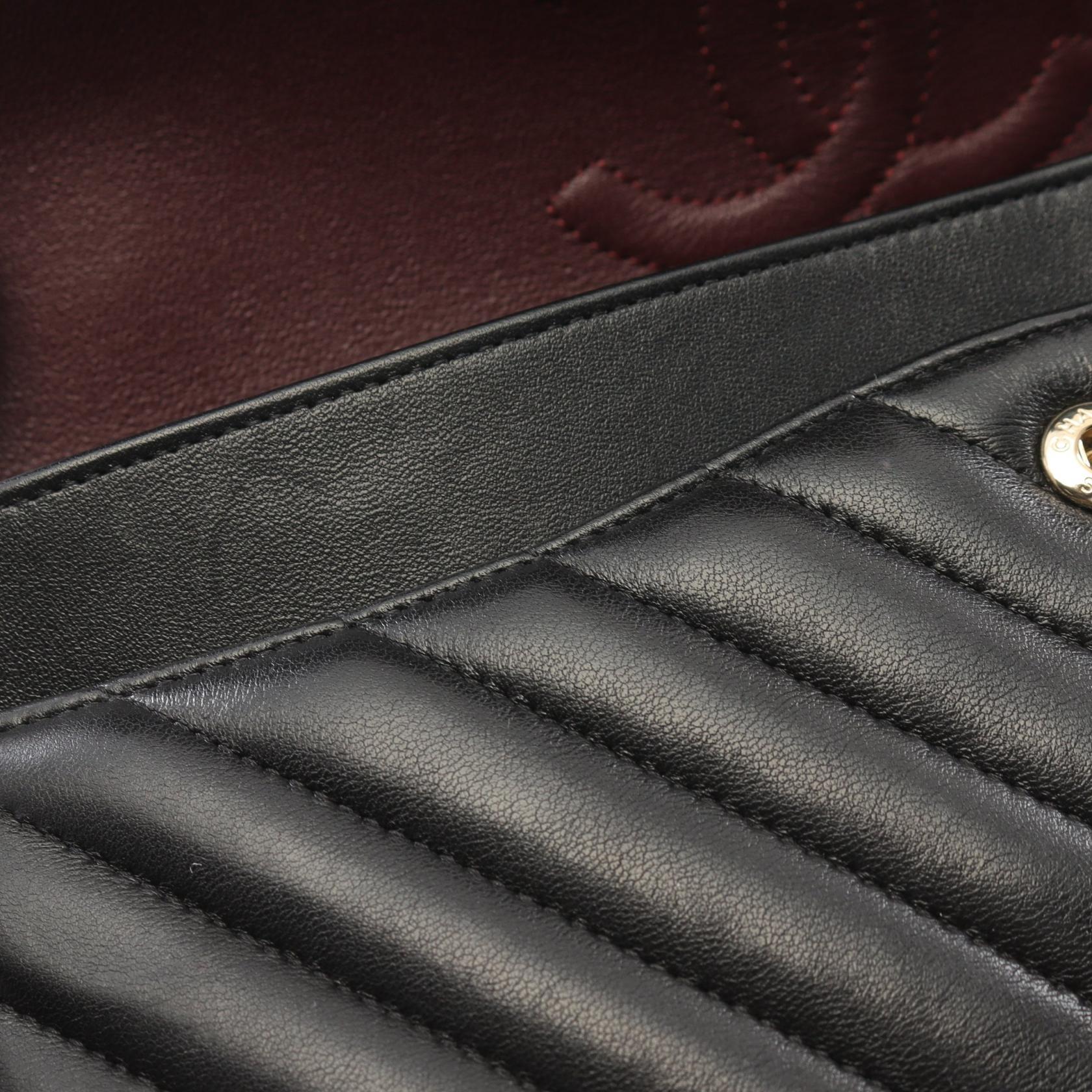 Chanel Chevron V-Stitch Lambskin Shoulder Bag