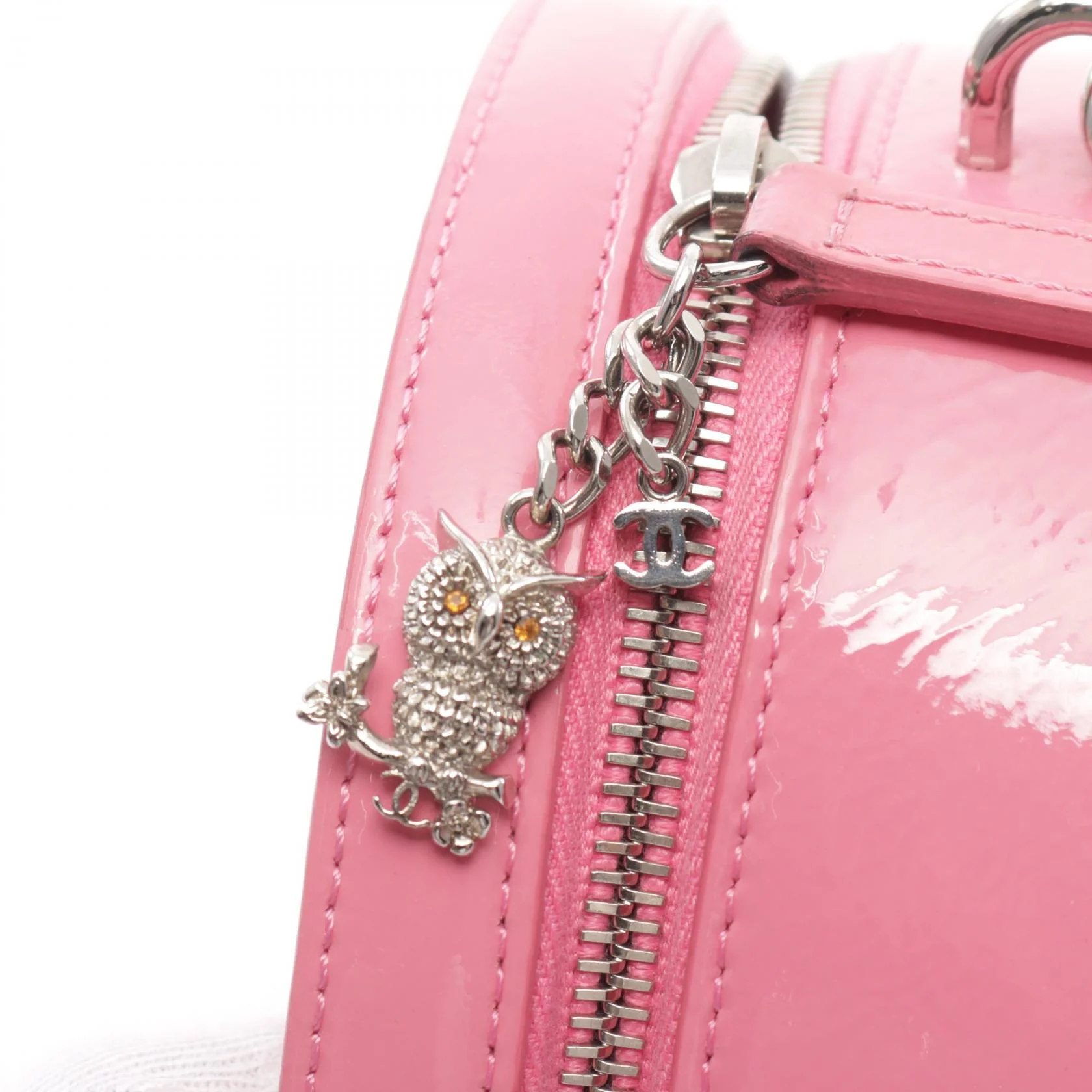Chanel Patent Leather Round Earth Coco Mark Handbag