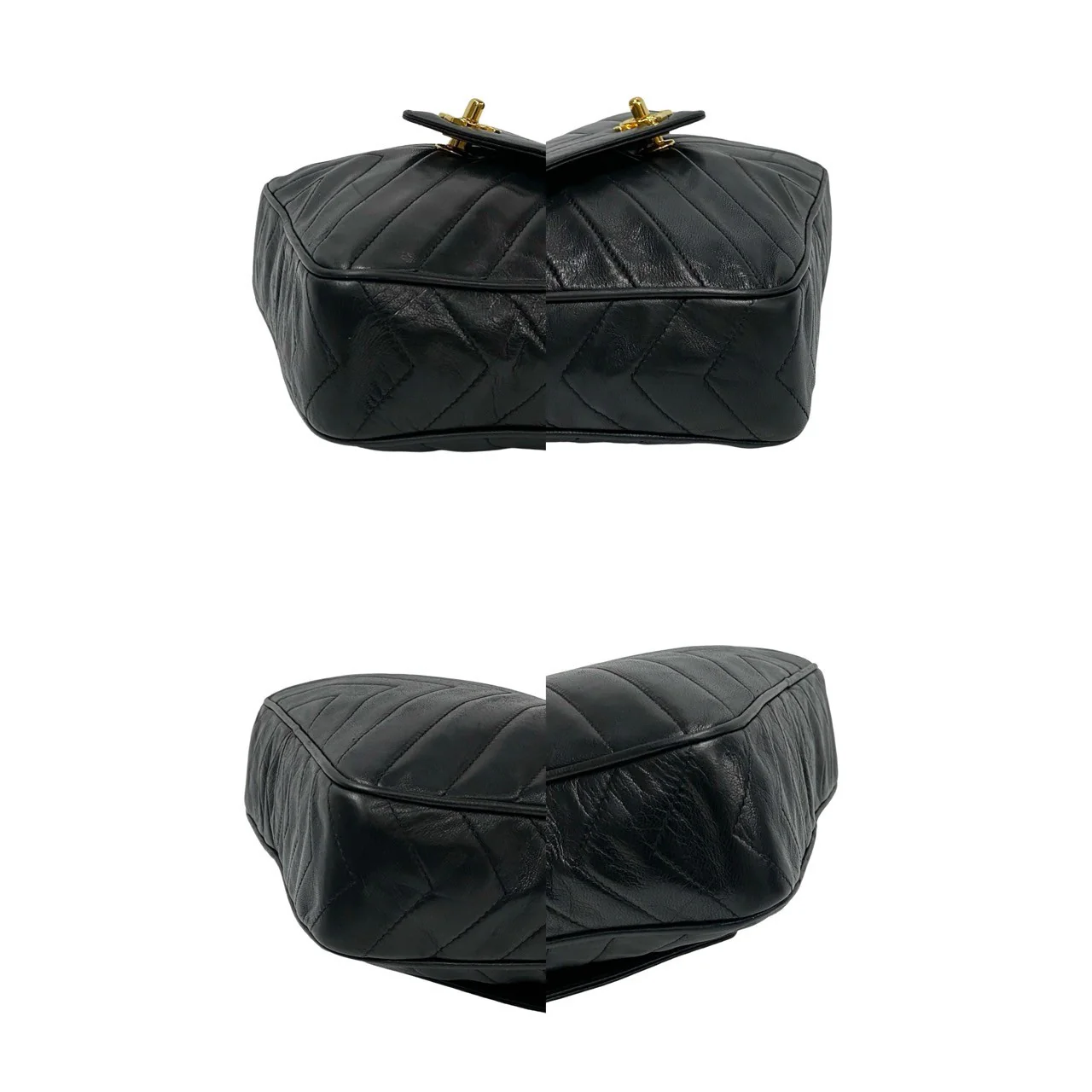 Chanel Lambskin Fringe Chain Shoulder Bag Black