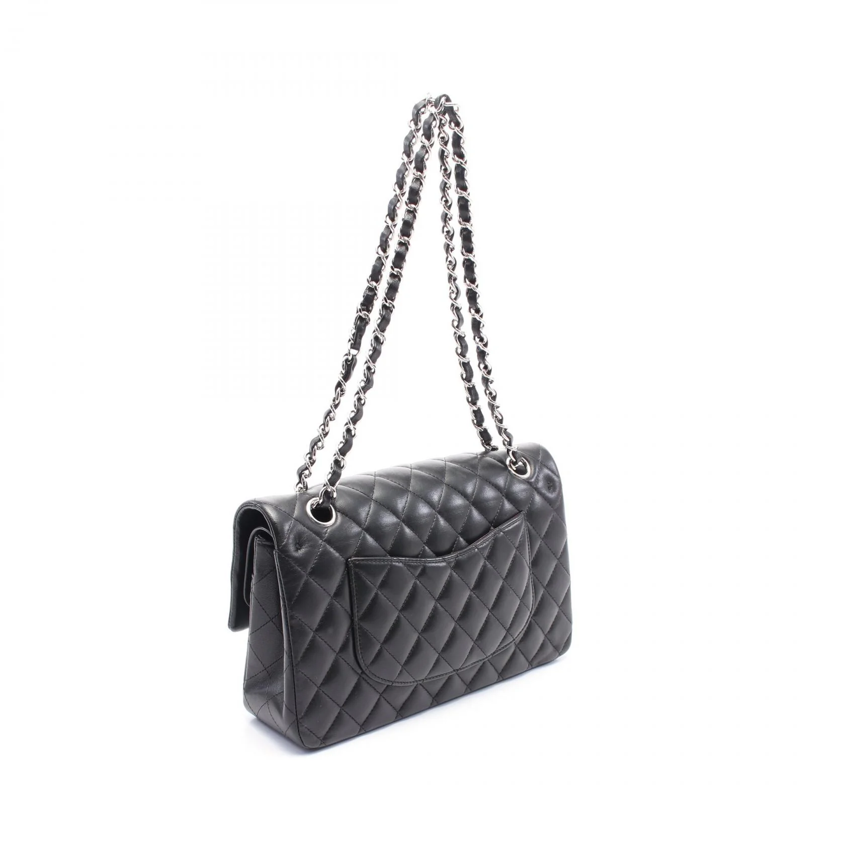 Chanel Leather Matelasse W Flap Shoulder Bag A01112