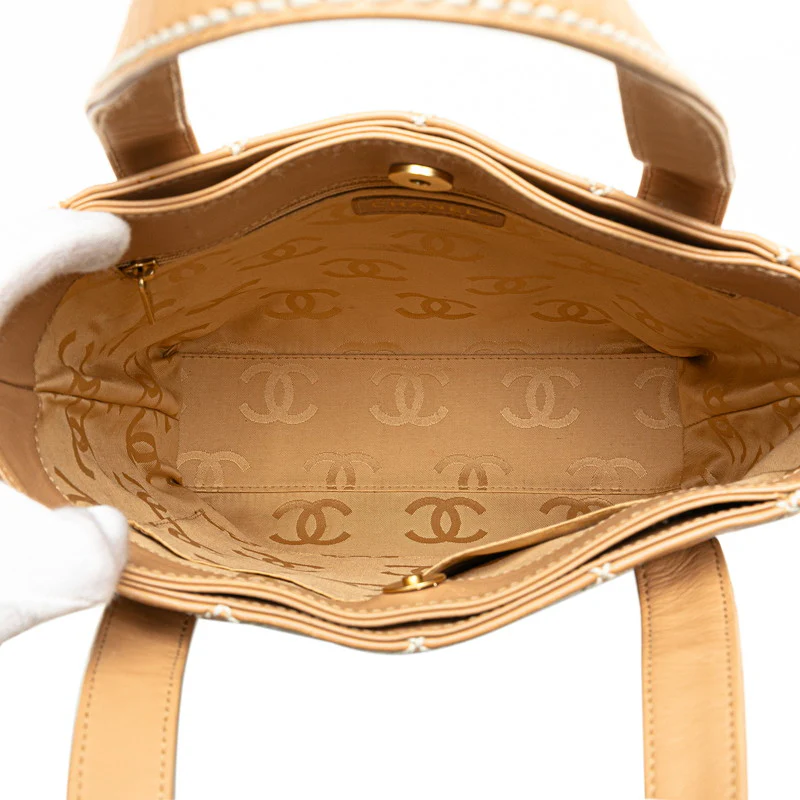 Chanel Lambskin Wild Stitch Coco Mark Tote