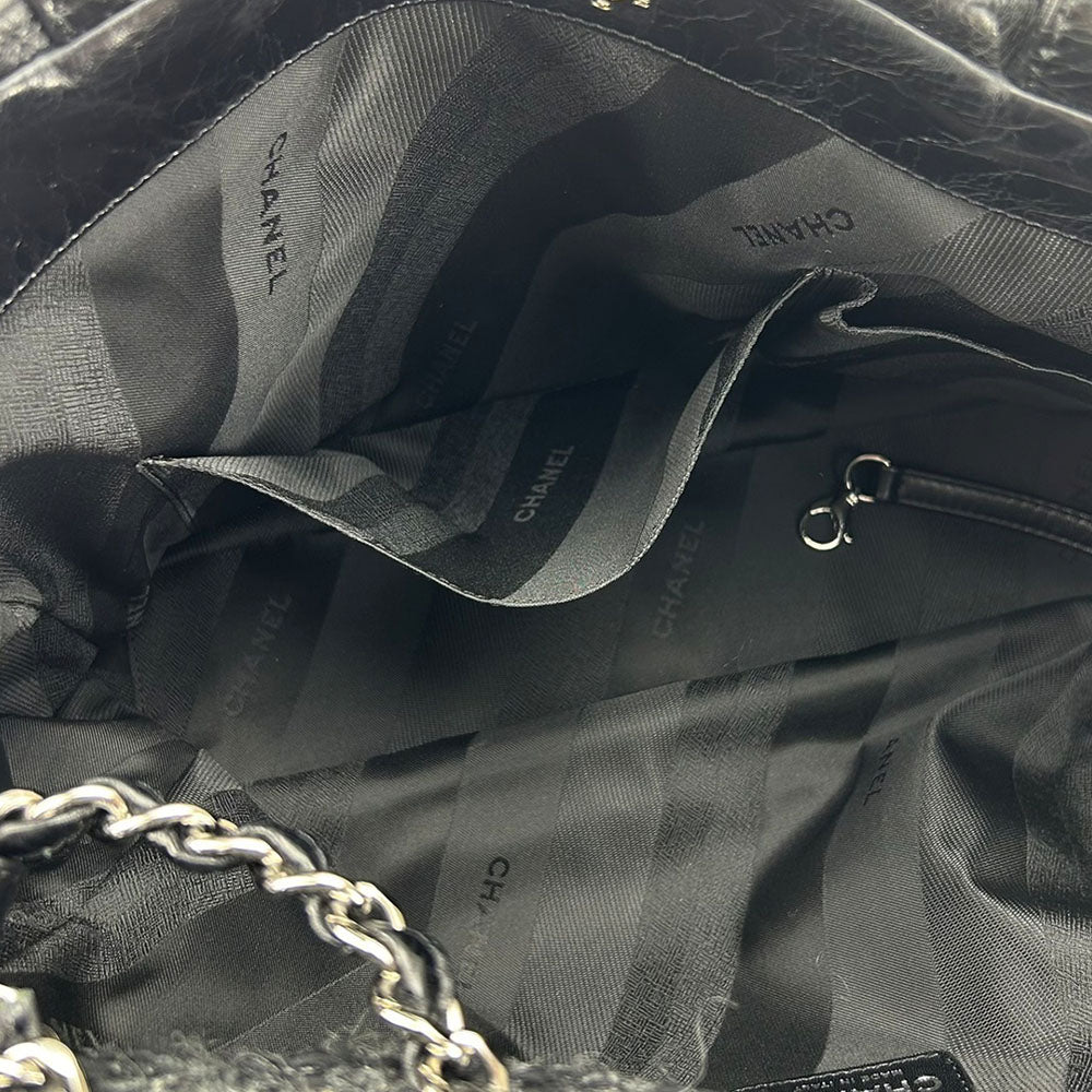Chanel Leather Tweed Tote Bag 2way