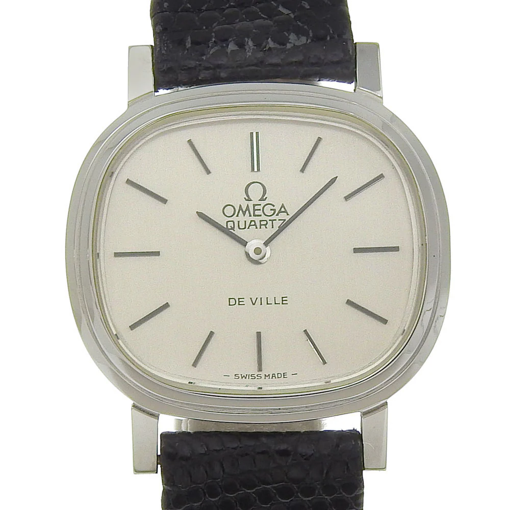 Omega De Ville Quartz SS Leather Vintage Watch