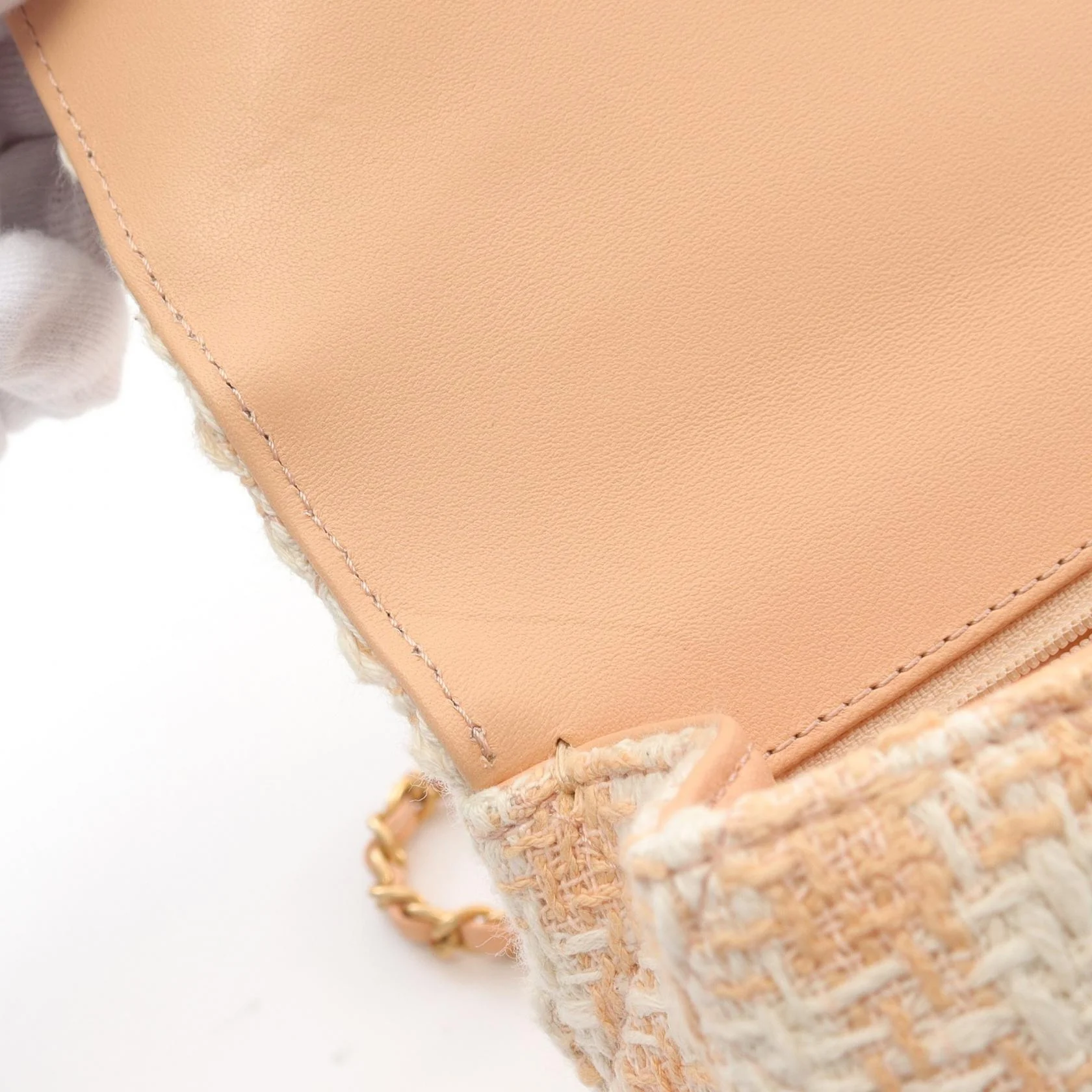 Chanel Matelasse Top Handle Shoulder Bag Fabric Leather