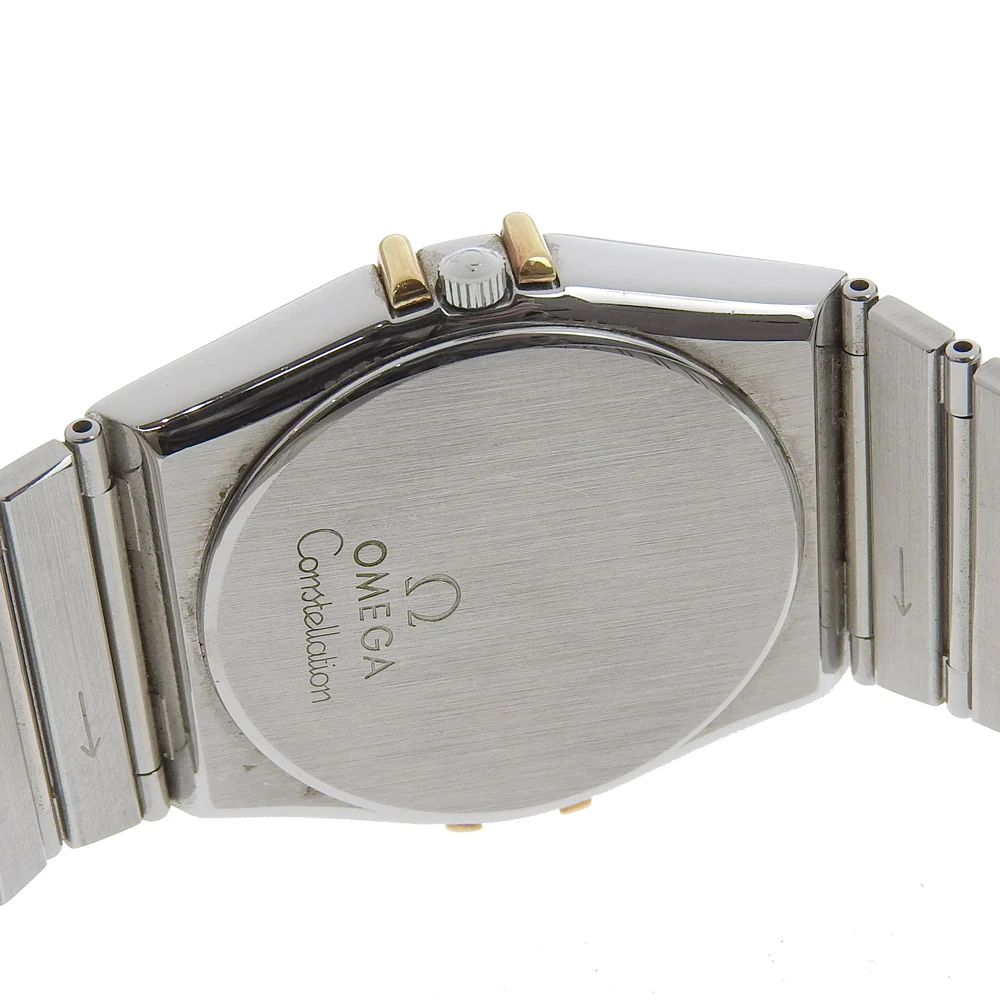 Omega Constellation Day-Date Quartz Watch Stainless Steel K18 Yellow Gold