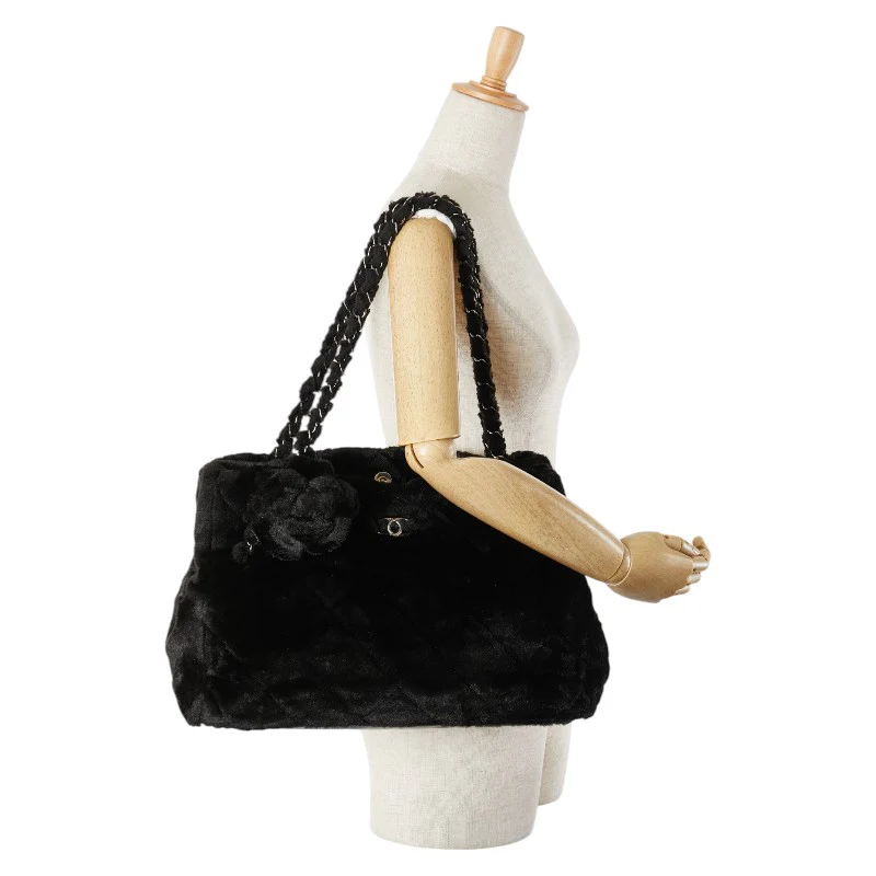 Chanel Camellia Chain Tote Bag Black