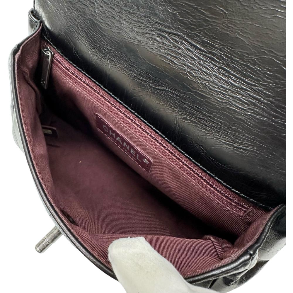Chanel W Face 2WAY Shoulder Bag Black