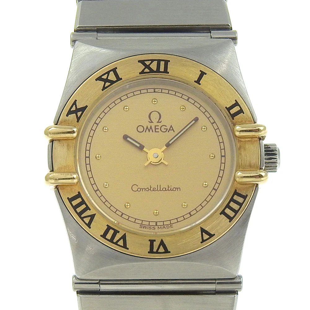 Omega Constellation Quartz Watch Gold Plated Stainless Steel