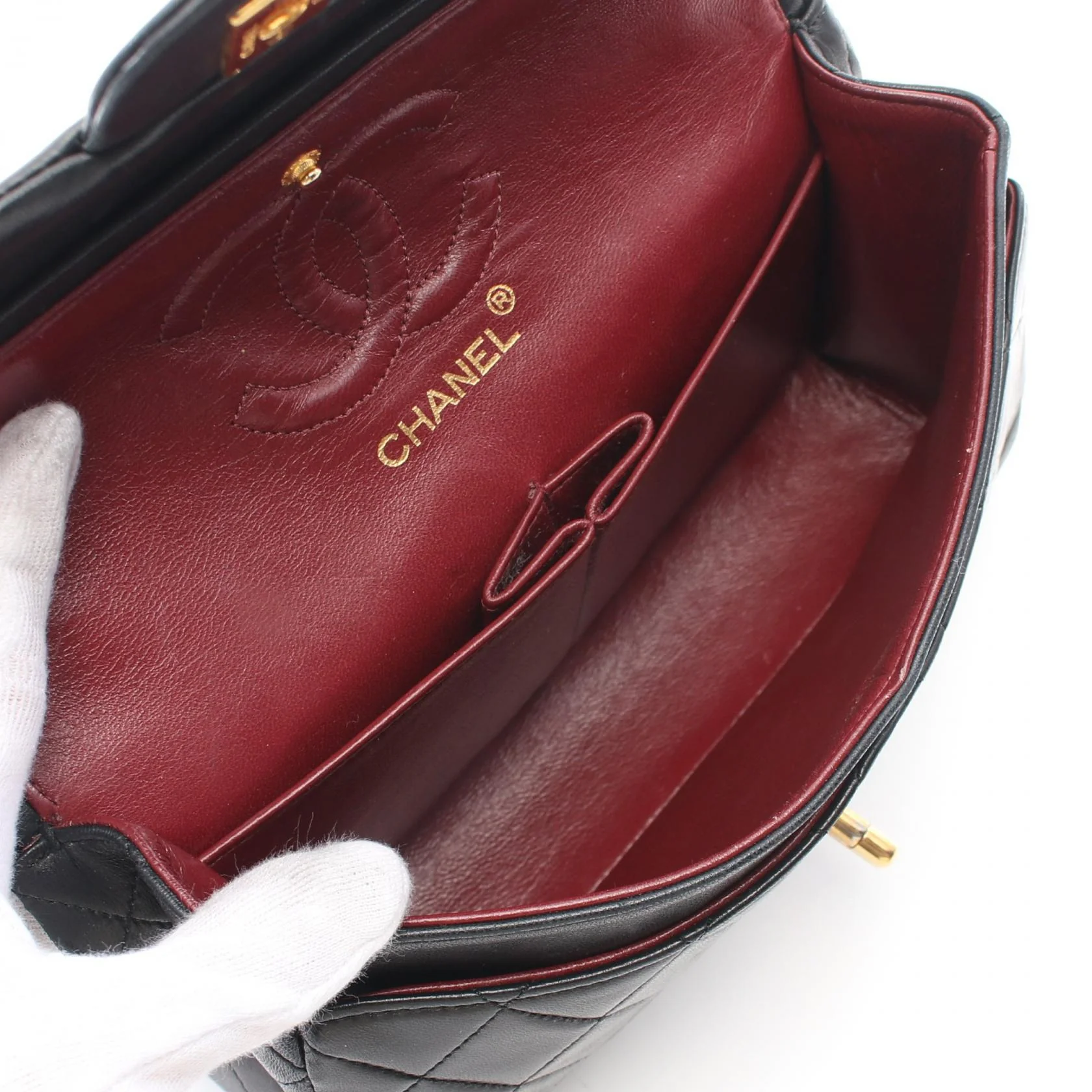 Chanel Lambskin Matelasse W Flap Shoulder Bag
