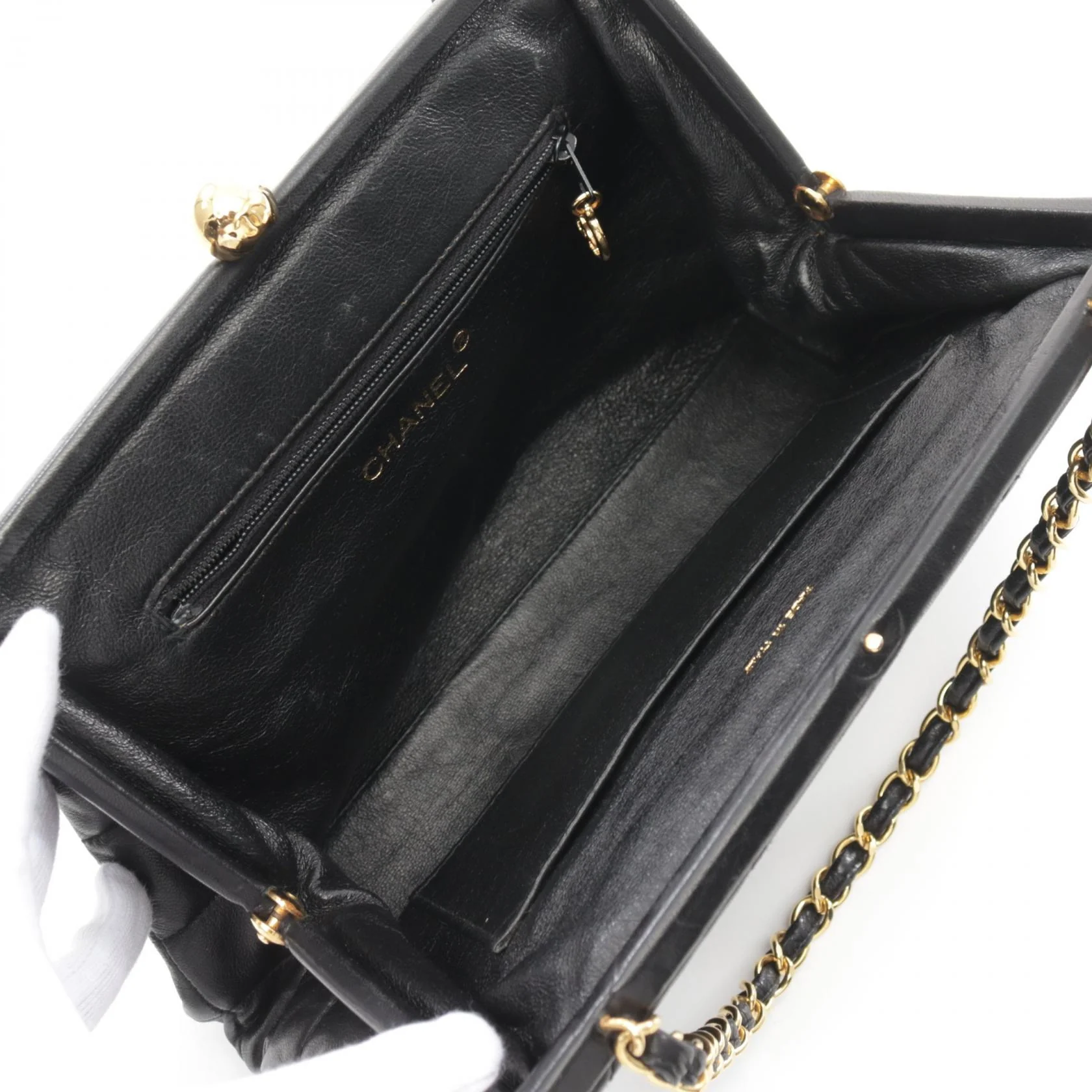 Chanel Lambskin Matelasse Handbag Black