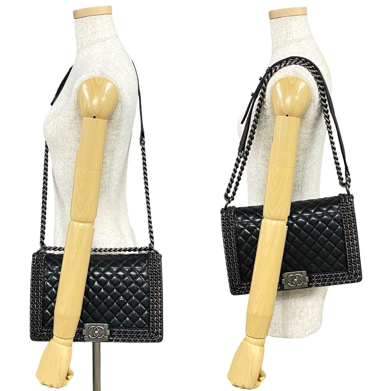 Chanel Boy Leather Chain Shoulder Bag