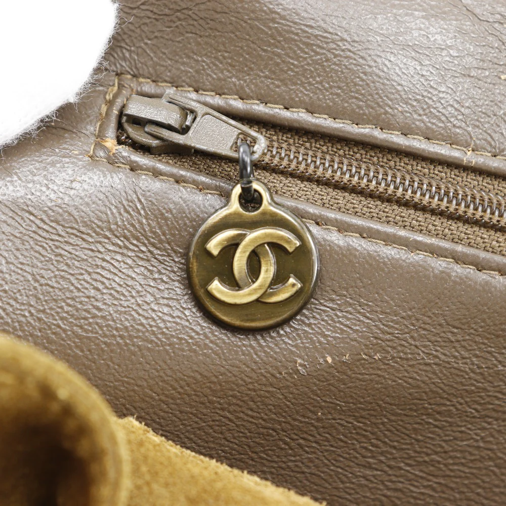 Chanel Suede Handle Logo Tote Bag