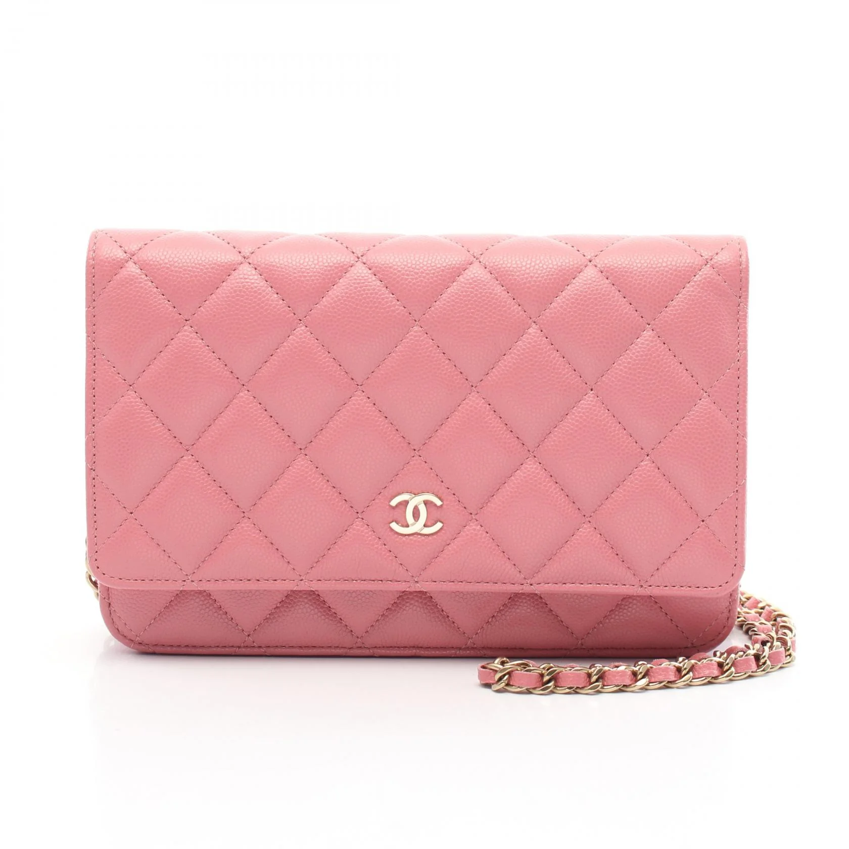 Chanel Caviar Skin Matelasse Shoulder Bag Pink