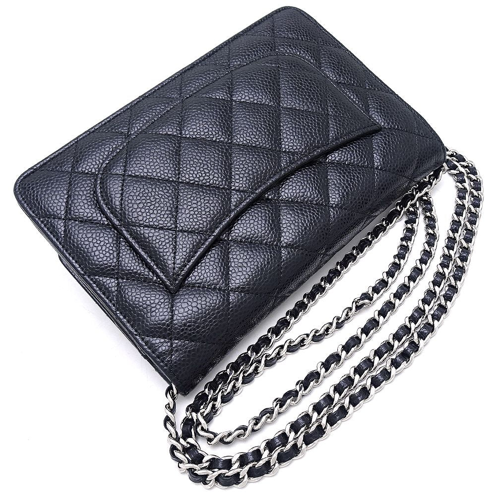 Chanel Caviar Chain Wallet Shoulder Bag AP0250