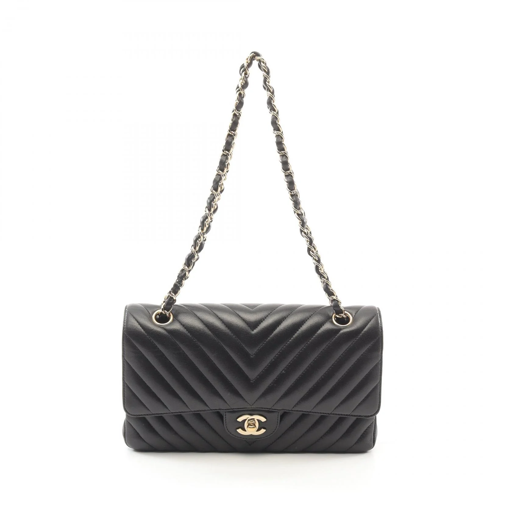 Chanel Chevron V-Stitch Lambskin Shoulder Bag