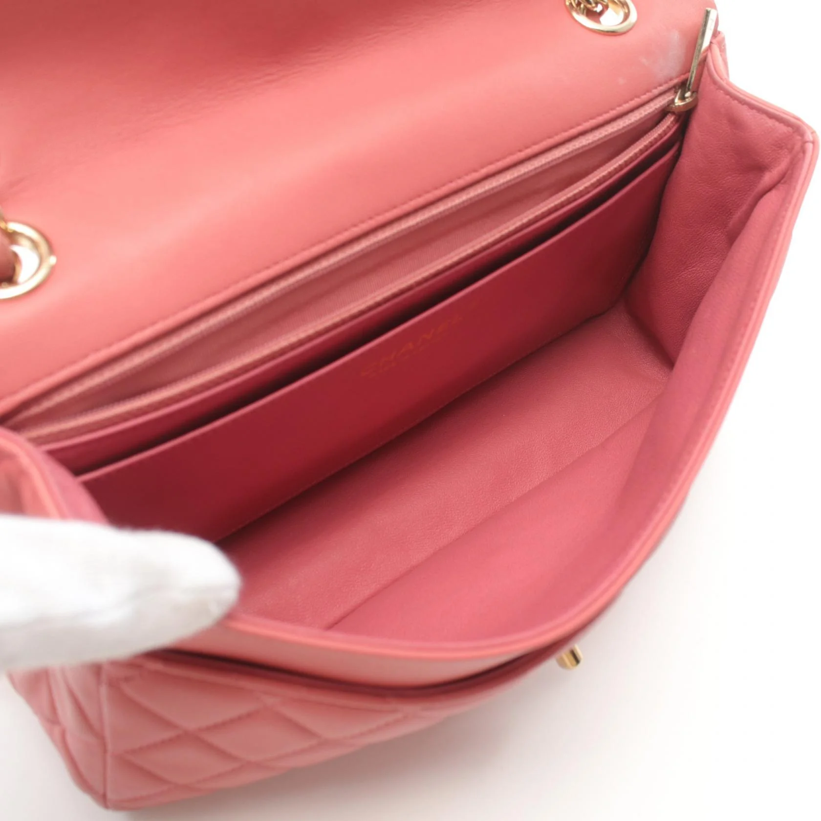 Chanel Lambskin Single Flap Shoulder Bag A90214