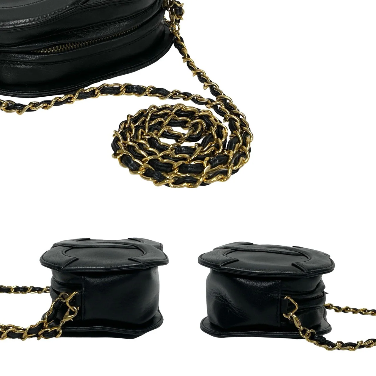 Chanel Lambskin Coco Mark Tassel Mini Shoulder Bag Black