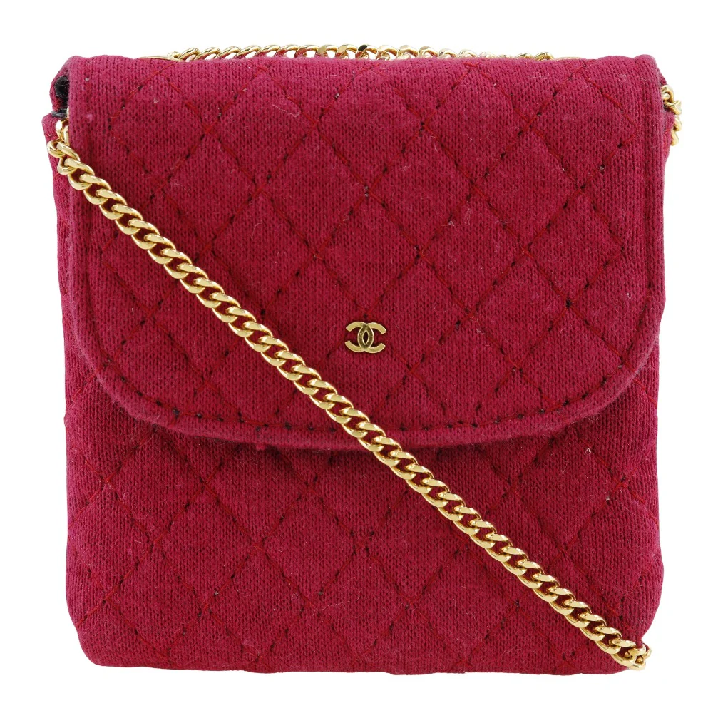 Chanel Cotton Chain Pouch Shoulder Bag