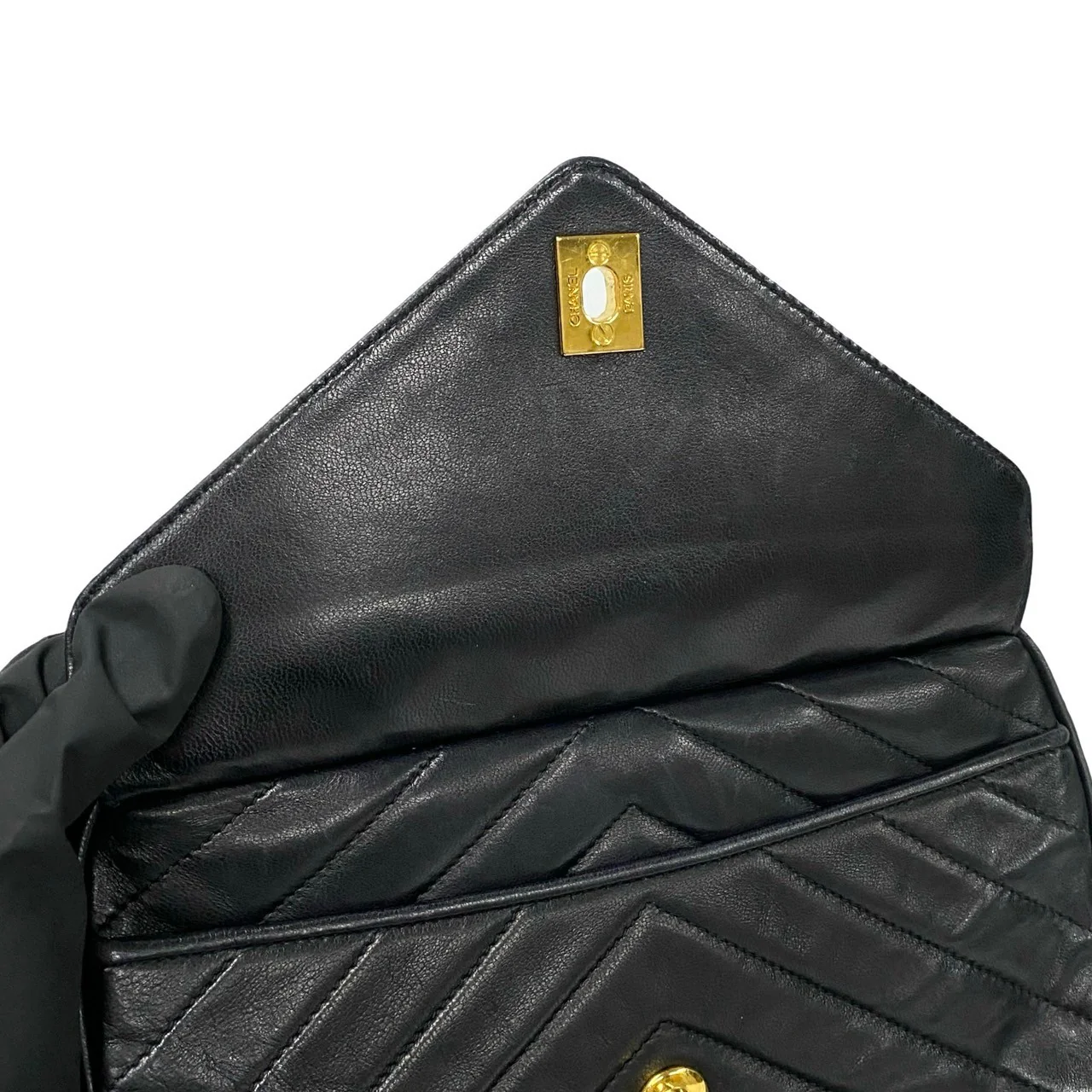Chanel Lambskin Fringe Chain Shoulder Bag Black