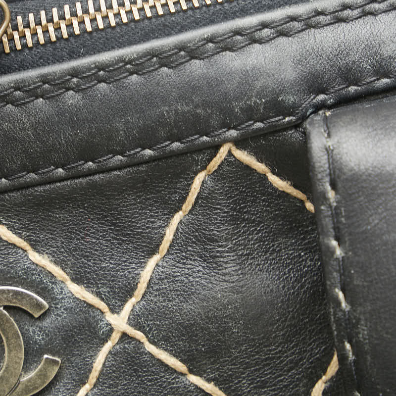 Chanel Wild Stitch Coco Mark Handbag Black