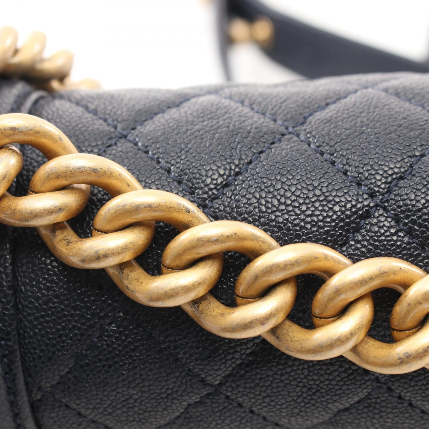 Chanel Boy Small Leather Shoulder Bag Navy
