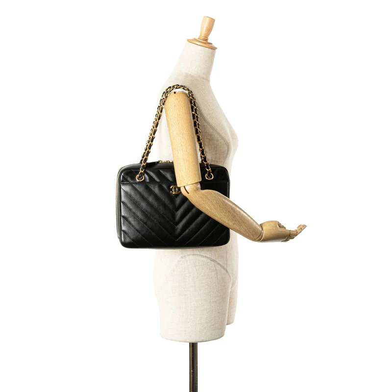 Chanel Chevron V-Stitch Chain Tote Bag