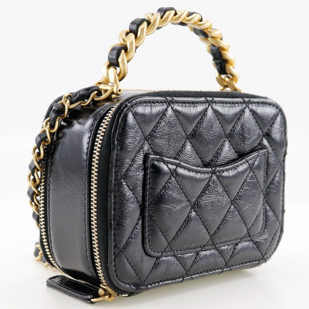 Chanel Lambskin Mini Handbag 2WAY Black