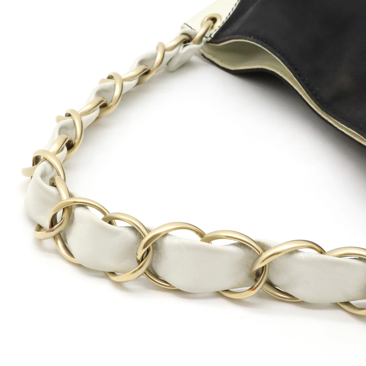 Chanel Canvas Leather Chain Shoulder Bag A20825