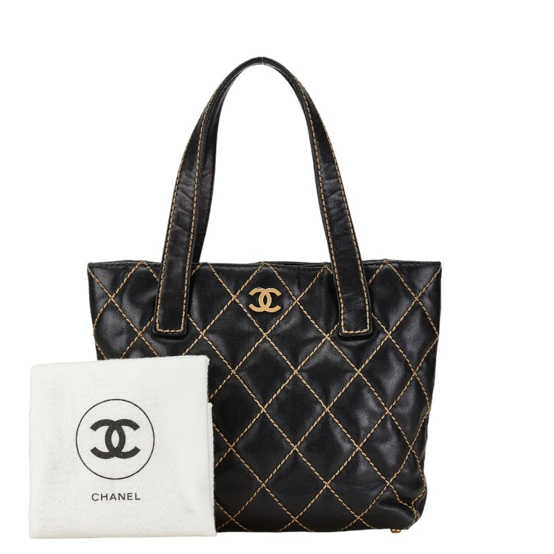 Chanel Lambskin Matelasse Wild Stitch Tote Bag
