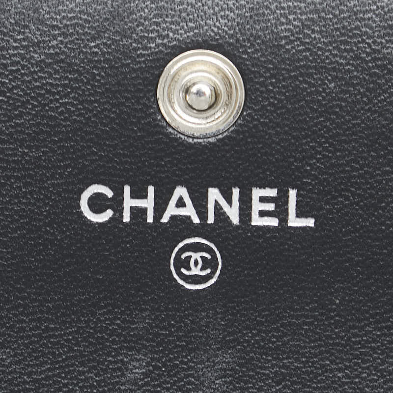 Chanel Leather Triple Coco Mark Chain Shoulder Wallet