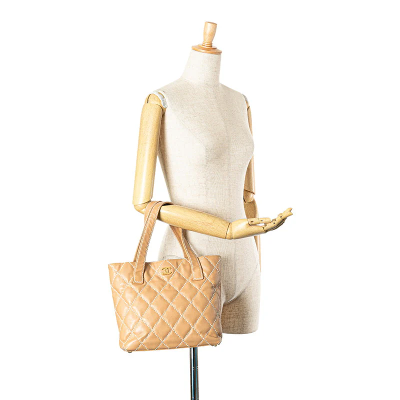 Chanel Lambskin Wild Stitch Coco Mark Tote