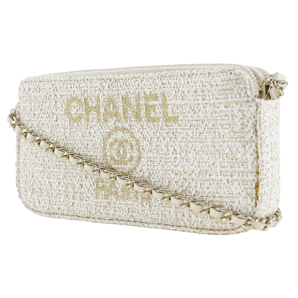 Chanel Tweed Deauville Chain Shoulder Bag A84415