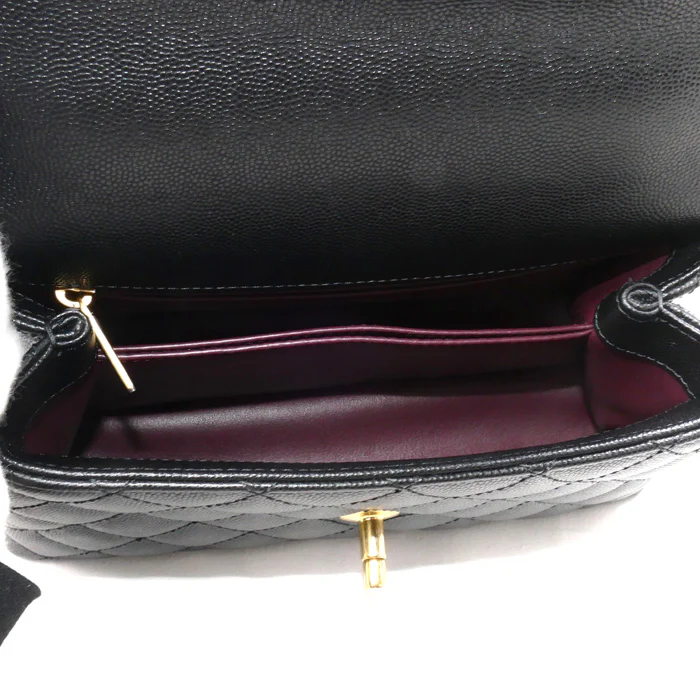 Chanel Top Handle Flap Bag Black A92990