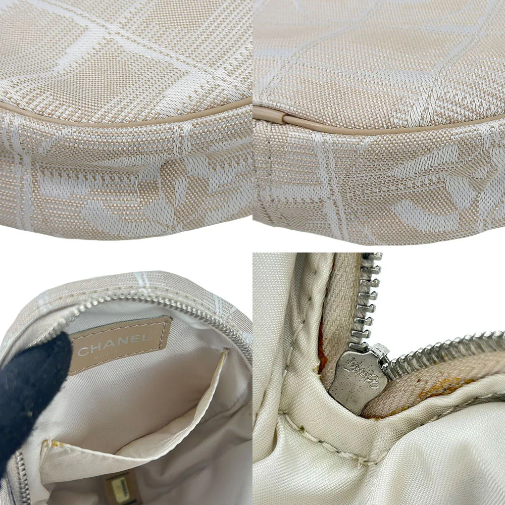 Chanel Jacquard Nylon Pouch Beige