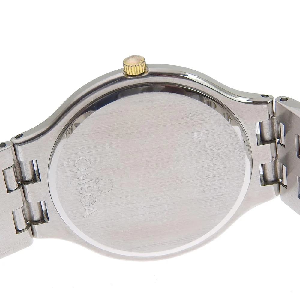 Omega Symbol Pyramid Quartz Watch Stainless Steel 750 YG