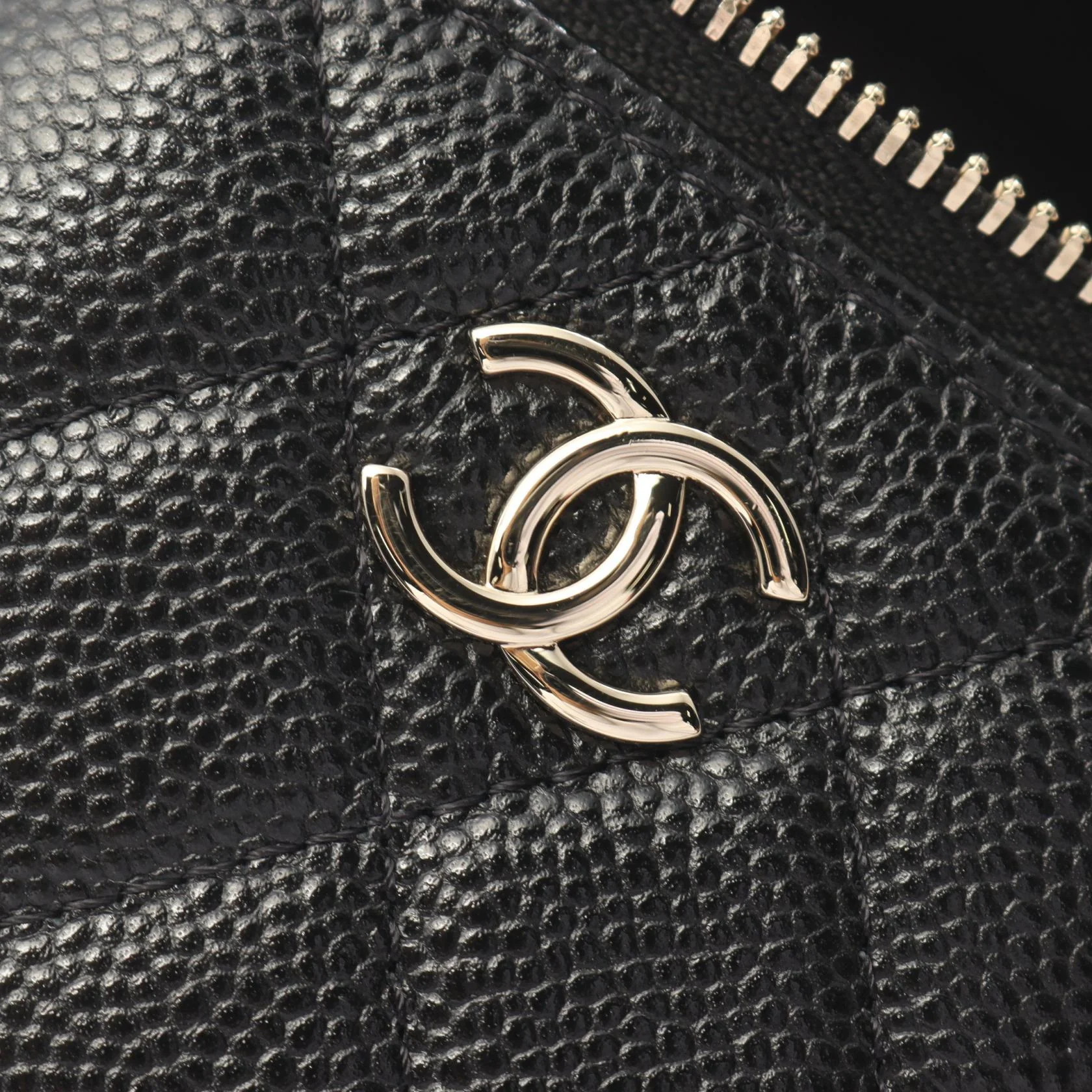 Chanel Leather Matelasse Small Vanity Case Bag